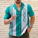 2025 New Men's Shirt With Dancing Pattern, Cuban Collar, Outdoor Casual Short-sleeved Shirt_viptrois.com