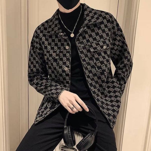 Men's Clothing Denim Jacket Men Spring And Autumn Tops Fashion Brand Ins Trendy Handsome Casual Versatile Lapel Men's Jacket Coat_viptrois.com