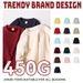 Men's Clothing Men's Heavyweight 450g Silver Fox Fleece Crewneck Sweatshirt - American Retro Loose Fit Unisex Casual Pullover (Multiple Colors)_viptrois.com