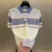 Men's Stripe Contrast Collar Polo Shirt - Breathable Summer Short Sleeve Casual Top For Business & Leisure_viptrois.com