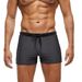 Men's Clothing New Men's Swimming Trunks Comfortable Breathable Sports Nylon Plain Boxer Briefs Fashionable Lace Up Swimming Trunks_viptrois.com