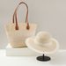 Women's Tote Bags Straw Woven Bag, Travel Tote Bag, Large Brim Hat, Face-showing Small Straw Hat, Sun Hat_viptrois.com