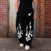 Gothic Y2k Print Jogger Pants For Men & Women - Loose Fit, Drawstring Waist, Flared Leg, Stylish Streetwear (Black/White/Gray)_viptrois.com