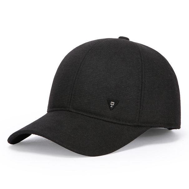 Men's Autumn Winter Woolen Baseball Versatile Middle-aged Elderly Fleece Thick Warm Hat Dad Ear Protection Duckbill Cap_viptrois.com