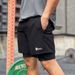 Men's quick-drying zipper shorts men's elastic fitness sports loose running casual fake two-layer pants basketball exercise pants_viptrois.com