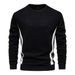 Spring 2025 European-Amecian Fashion Pullovers Outerwear Men's Round Collar Splicing Long Sleeve Slim Sweatshirts S-2XL_viptrois.com