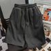 Unisex Heavyweight Cargo Shorts American Streetwear Loose Fit Casual Athletic Bottoms_viptrois.com