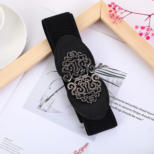 Korean Style Patterned Buckle Slim Fit Elastic Invisible Lazy Stretchy Casual Women's Fashion Accessory Belt_viptrois.com