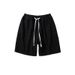 Summer Elastic Waist Drawstring Denim Shorts For Men Straight Leg Loose Fit High End Casual Five Point Pants_viptrois.com