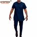 Men's Casual Cotton Short Sleeve Set Africa Print Two-Piece Clothing Polyester Muslim Sets_viptrois.com