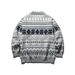 Yidao Vintage 25 Autumn Winter New National Trend Ethnic Style Jacquard Design Casual Loose Unisex Pullover Sweater_viptrois.com