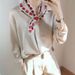 Creative perforated small silk scarf for girls, love, versatile temperament, small silk scarf, hairband, spring and autumn new decorative scarf_viptrois.com