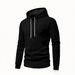 Fit Hooded Sweatshirt – Autumn-Ready Men’s Pullover With Grid Texture (Black/Grey, Slim Cut, S-XXL, Wrinkle-Resistant Polyester)_viptrois.com
