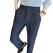 Summer Style Men's Casual Dress Pants Slightly Loose Fit Straight Leg Cotton Linen Blend Semi Elastic Waist_viptrois.com