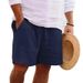 New Men's Cotton Solid Color Beach Short Summer Lightweight Pants Outdoor Large Breathable Shorts Homme_viptrois.com