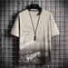 Men's Clothing Short Sleeved T Shirt New Ins Trendy Brand Ice Feeling Splicing Men's T Shirt Clothes_viptrois.com