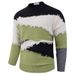 Modern Color-Block Knit Sweater – Oversized Crewneck Pullover For Men (Gray/Red/Green, M-3XL)_viptrois.com