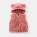 New Autumn And Winter Plush Hooded Zipper Children's Vest Bear Outer Wear Sleeveless Jacket Top School Uniform Artifact_viptrois.com