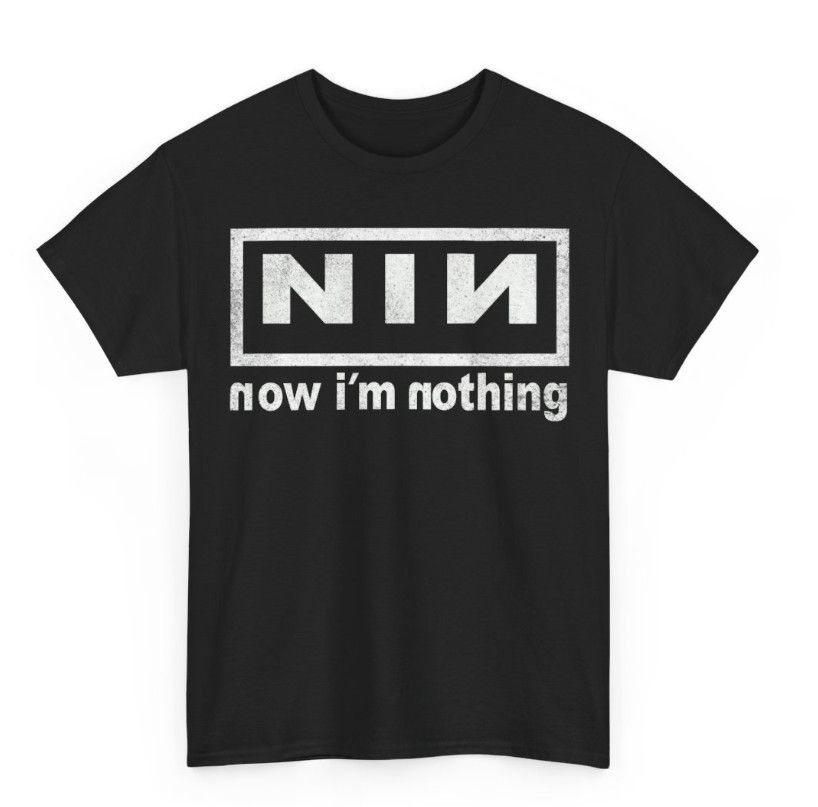 Reprint Nine Inch Nails Band Now I'm Nothing Charcoal T Shirt Mens Womens Tees Top Reprint_viptrois.com