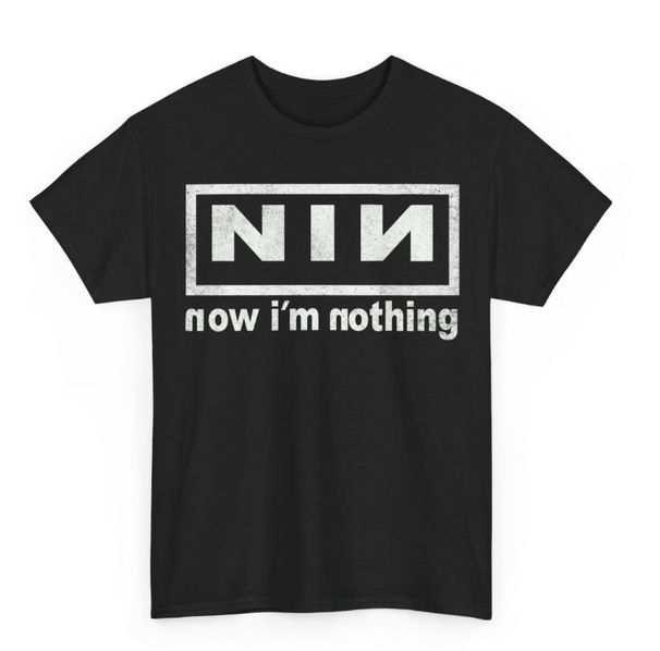Reprint Nine Inch Nails Band Now I'm Nothing Charcoal T Shirt Mens Womens Tees Top Reprint_viptrois.com