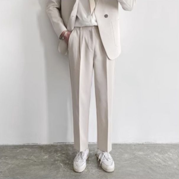 Nengmeng Korean Version Of Boys Loose Straight Trousers Spring And Autumn Teenagers Drape Wide-leg Trousers Light And Mature Men's Casual Trousers_viptrois.com