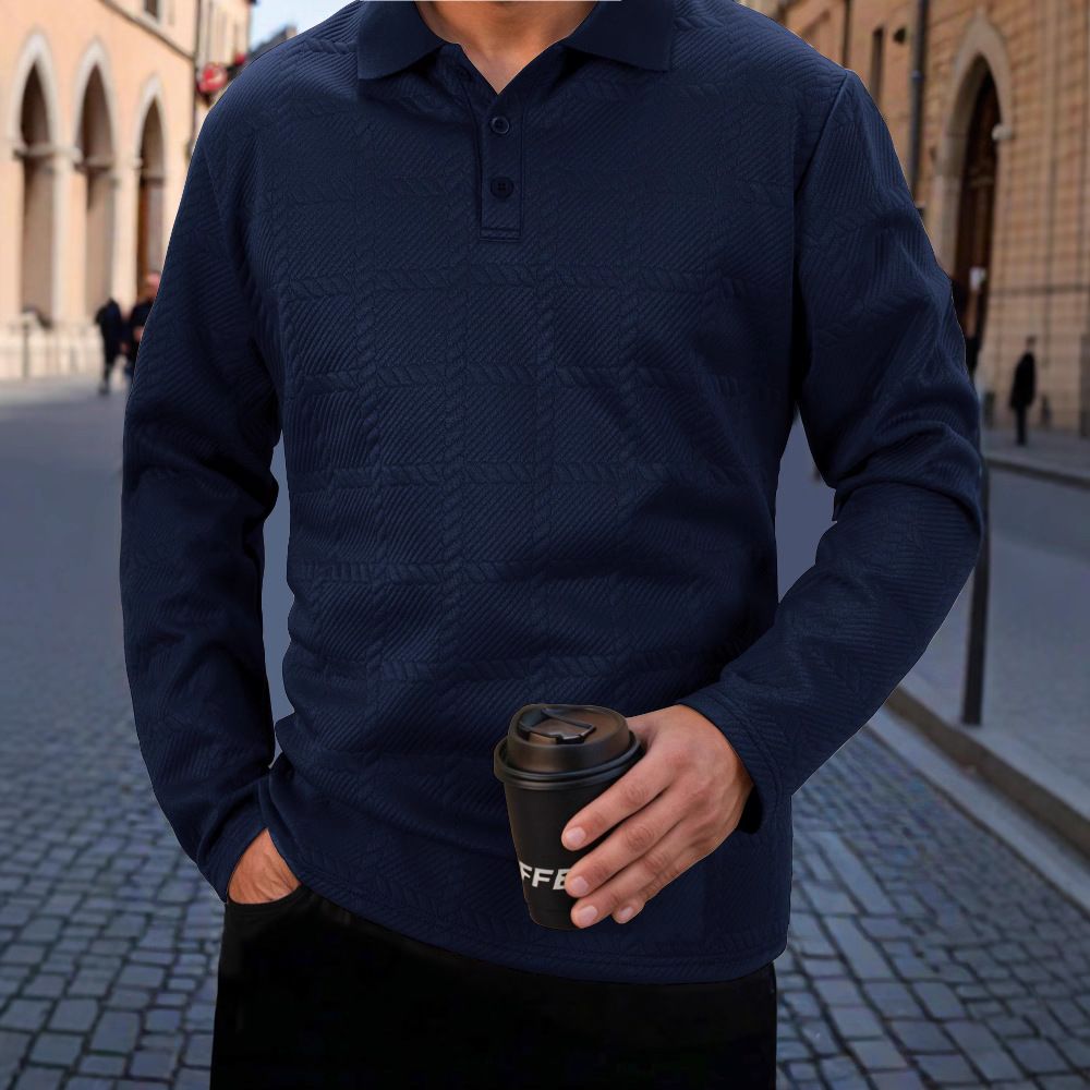 Spring And Autumn Fast Sale Polo Shirt Texture Men's Sports Polo Shirt_viptrois.com