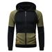 Men's Clothing Autumn And Winter New Men's Hooded Color Matching Sweatshirt European And American Youth Sports Cardigan Leather Sweatshirt Jacket_viptrois.com