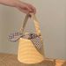 Women's Bucket Bag Bow Plaid Bucket Braid Bag Fashion Single Shoulder Cross-body Braid Handbag For Women_viptrois.com