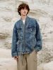 Spring And Autumn Men's Clothing, New Chinese Style, Irregular Symmetrical Design, Niche, Loose Lace Up Denim Jacket For_viptrois.com