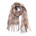Unisex Black rice check coarse fringe scarf women's thickened bib shawl_viptrois.com