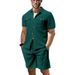 Men's Clothing Waffle Knit Short Sleeve Shirt With Pocket - Casual Button Down Collar Top In Solid Colors (Black, White, Gray, Khaki, Burgundy)_viptrois.com