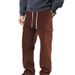 Men's Clothing Men's Corduroy Straight Leg Pants With Multiple Pockets - Slim Fit Casual Trousers For Autumn & Winter_viptrois.com
