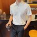 Business Casual Men's Short Sleeved Polo Shirt Turn down Collar Half Zip Breathable New Summer Style Secretly Sent_viptrois.com