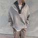 Men's Clothing Cleanfit Grey Sweatshirt Men's Hooded Autumn And Winter Wool Stitching Design Niche Loose Casual Jacket_viptrois.com