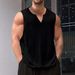 Men's Clothing Summer Thin Vest Loose Casual Sports Fitness Running Basketball Solid Color V Neck T Shirt_viptrois.com