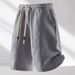 Summer Casual Men's Loose Fit Breathable Drawstring Five Point Pants Trendy Versatile Sporty Straight Leg mid Length Shorts_viptrois.com