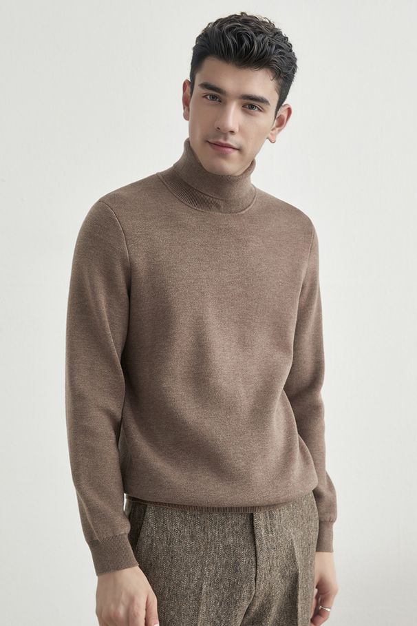 Men's High Neck Thermal Sweater Fleece Lined Winter Knitwear Slim Fit Long Sleeve Pullover Fashion Trends_viptrois.com
