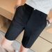 Man's clothing Waffle shorts men's quarter pants solid color thin casual dress pants green_viptrois.com