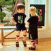Children's Boy And Girl SuitsSummer New Bebebe Korean Version Children's Casual English Short Sleeved Shorts Suit_viptrois.com