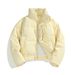 Unisex Winter Puffer Jacket With Stand Collar, Couple Matching Coat, Thickened Polyester Filling, Zipper Front, Casual Outerwear For Men And Women_viptrois.com