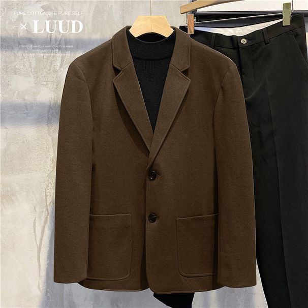 Men's Clothing Handsome Woolen Suit Retro Casual Trendy Suit Small Jacket Thick Warm Tops_viptrois.com