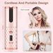 Portable Automatic Hair Curler, Ceramic Rotating Wireless Auto Curling Iron Wand, Portable USB Rechargeable Spin Curler For Hair Styling_viptrois.com