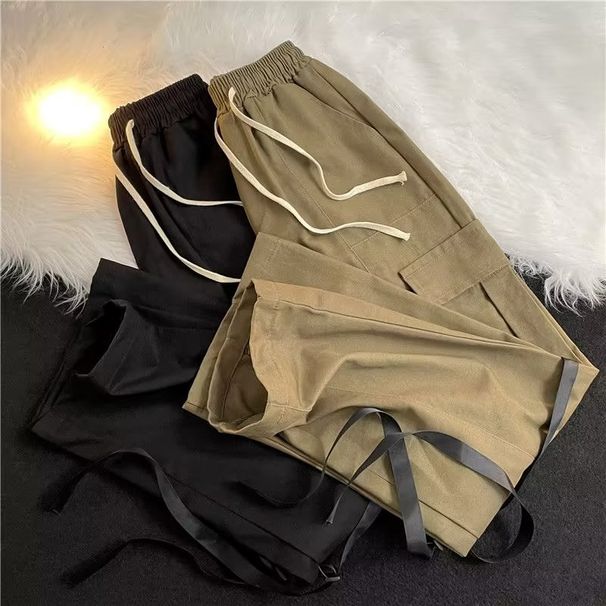Loom European And High Street Vibe Cargo For Men, Ins Trendy Brand, Thickened Hip-Hop American Style Loose Straight Casual_viptrois.com