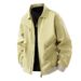 Men's Aviator Bomber Jacket – Oversized Fit Lightweight Windbreaker (L-9XL, Cleanfit Style, Breathable Polyester, Beige/Black)_viptrois.com
