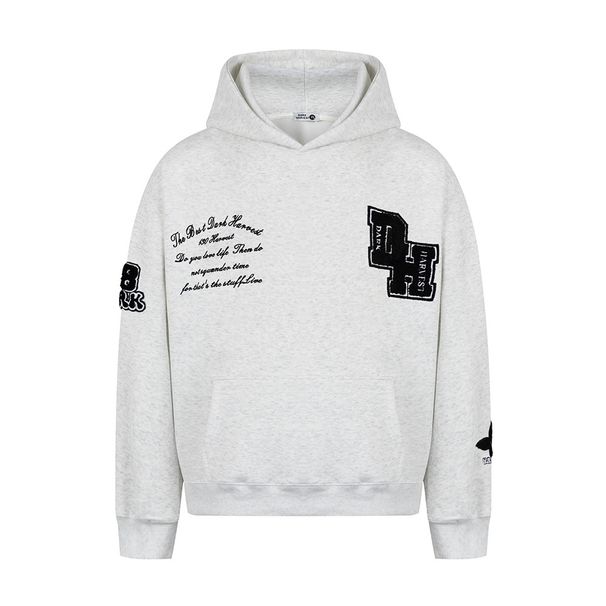 American High Street Letter Embroidery Hooded Sweatshirt Trendy Brand Men's Autumn Winter Loose 420G Pullover Sportswear_viptrois.com