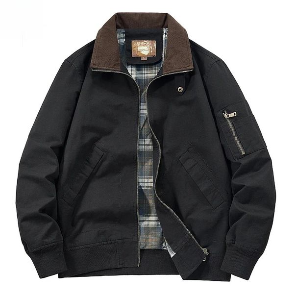 MA1 Cotton WorkJacket Men's Retro Green Plus Size Denim Jacket 2024 Spring MA-1 Tactical Windproof Baseball Suit Coat_viptrois.com