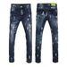 Best-selling Ripped Men's Jeans, Small Feet, Elastic Spring And Summer Men's Hand-painted Printed Long Pants_viptrois.com