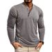 Autumn/Winter 2025 Plus-size Men's Long-sleeved T-shirt, European And American Men's Henry Shirt, Men's Long-sleeved Top_viptrois.com