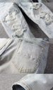 Vintage Distressed Denim Jeans For Men - Relaxed Fit Straight Leg Baggy Pants With Washed & Ripped Details_viptrois.com