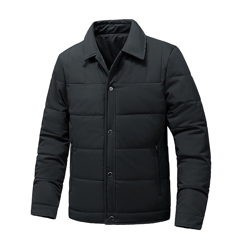 Thickened Men's Cotton-padded Jacket With Lapel, Fashionable And Lightweight, Warm And Cold-proof For Autumn And Winter Men's Double-sided Jacket_viptrois.com